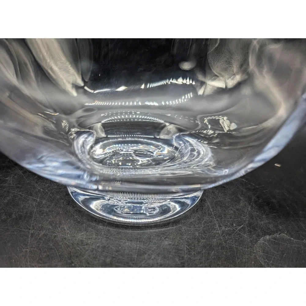 Simon‎ Pearce Clear Glass Centerpiece Console Bowl Pedestal Base 13